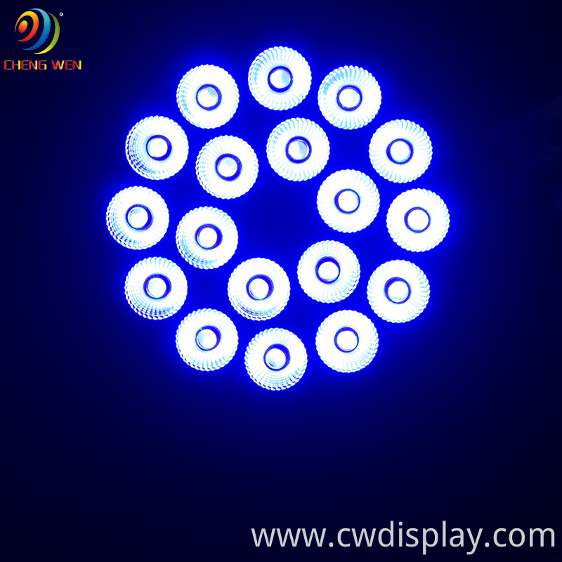 18pcs Waterproof Flat Led Par Light